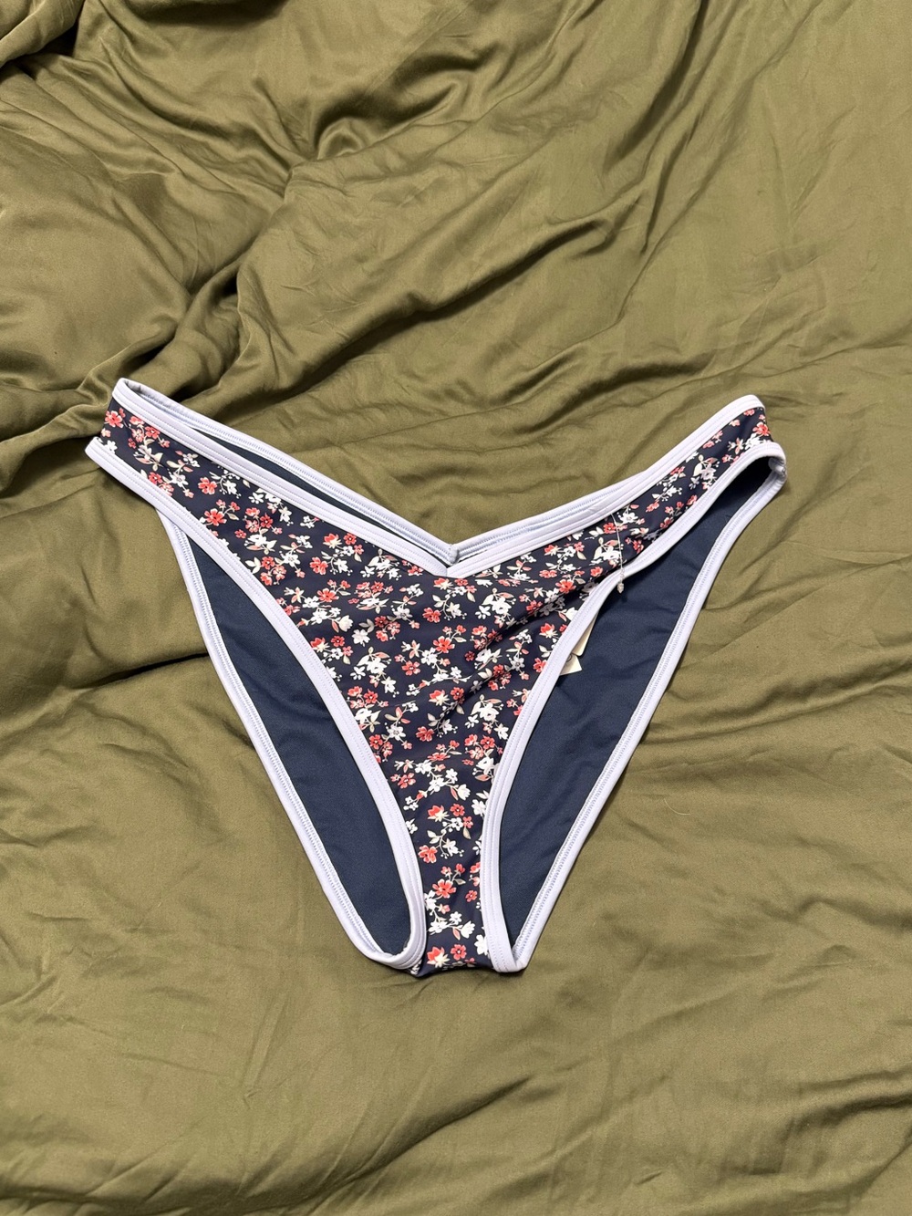 Floral Navy High-Cut Bikini Bottom - Women's Swim